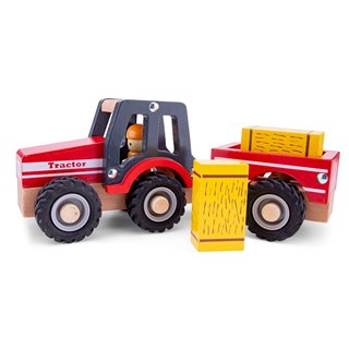 Tractor met aanhanger - hooibalen